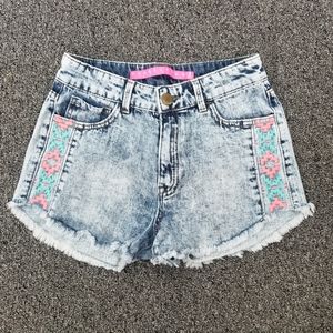 Acid Wash Denim Shorts